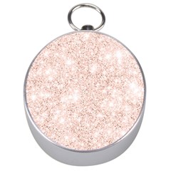 Rose Gold Pink Glitters Metallic Finish Party Texture Imitation Pattern Silver Compasses by genx