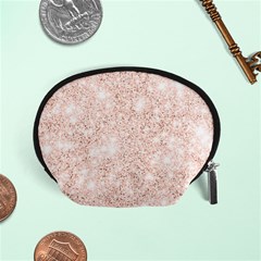 Rose Gold Pink Glitters Metallic Finish Party Texture Imitation Pattern Accessory Pouch (small) by genx