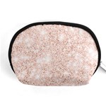 Rose Gold Pink Glitters metallic finish party texture imitation pattern Accessory Pouch (Medium) Front