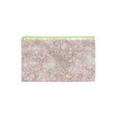 Rose Gold Pink Glitters Metallic Finish Party Texture Imitation Pattern Cosmetic Bag (xs) by genx