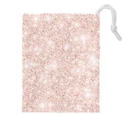 Rose Gold Pink Glitters Metallic Finish Party Texture Imitation Pattern Drawstring Pouch (4xl) by genx