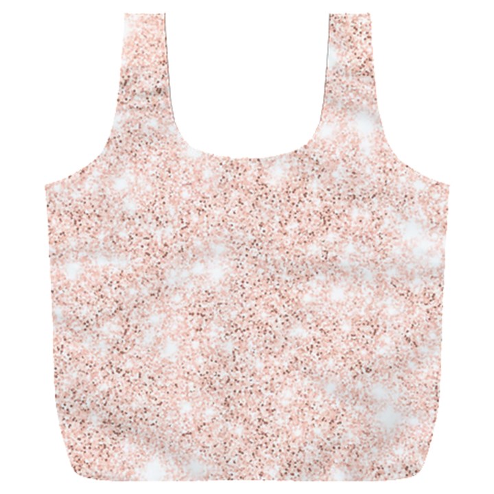 Rose Gold Pink Glitters metallic finish party texture imitation pattern Full Print Recycle Bag (XXXL)