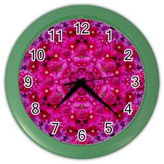 Flower Suprise To Love And Enjoy Color Wall Clock by pepitasart