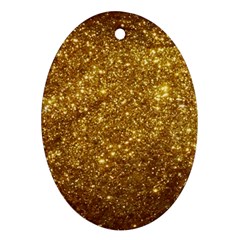 Gold Glitters Metallic Finish Party Texture Background Faux Shine Pattern Ornament (oval) by genx