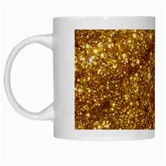 Gold Glitters Metallic Finish Party Texture Background Faux Shine Pattern White Mugs by genx