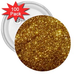 Gold Glitters Metallic Finish Party Texture Background Faux Shine Pattern 3  Buttons (100 Pack)  by genx