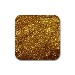 Gold Glitters Metallic Finish Party Texture Background Faux Shine Pattern Rubber Coaster (square)  by genx