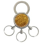 Gold Glitters metallic finish party texture background faux shine pattern 3-Ring Key Chain Front