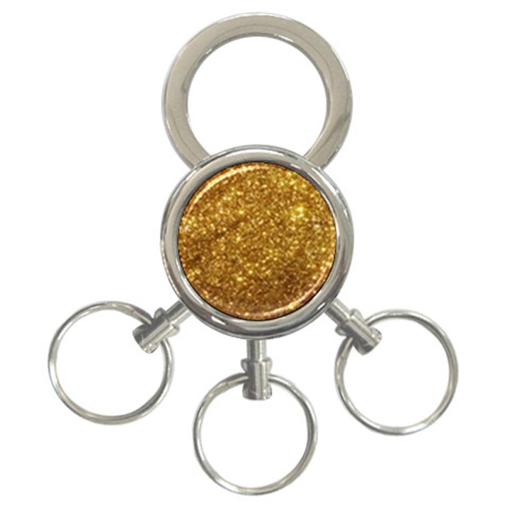 Gold Glitters metallic finish party texture background faux shine pattern 3-Ring Key Chain