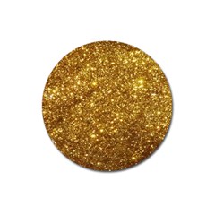 Gold Glitters Metallic Finish Party Texture Background Faux Shine Pattern Magnet 3  (round) by genx