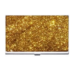 Gold Glitters Metallic Finish Party Texture Background Faux Shine Pattern Business Card Holder by genx