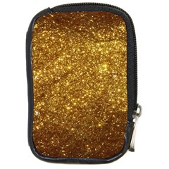 Gold Glitters Metallic Finish Party Texture Background Faux Shine Pattern Compact Camera Leather Case by genx