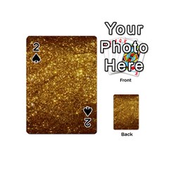 Gold Glitters Metallic Finish Party Texture Background Faux Shine Pattern Playing Cards 54 Designs (mini) by genx