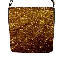 Gold Glitters Metallic Finish Party Texture Background Faux Shine Pattern Flap Closure Messenger Bag (l) by genx