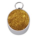 Gold Glitters metallic finish party texture background faux shine pattern Mini Silver Compasses Front