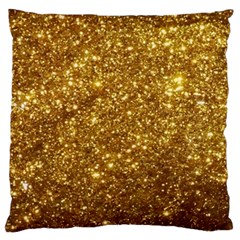 Gold Glitters Metallic Finish Party Texture Background Faux Shine Pattern Large Flano Cushion Case (one Side) by genx