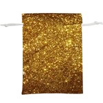 Gold Glitters metallic finish party texture background faux shine pattern  Lightweight Drawstring Pouch (XL) Front