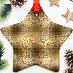 Retro Gold Glitters Golden Disco Ball Optical Illusion Ornament (star) by genx