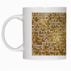 Retro Gold Glitters Golden Disco Ball Optical Illusion White Mugs by genx