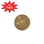 Retro Gold Glitters Golden Disco Ball optical illusion 1  Mini Buttons (10 pack)  Front