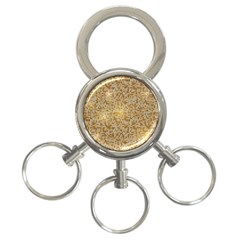 Retro Gold Glitters Golden Disco Ball Optical Illusion 3-ring Key Chain by genx