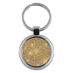 Retro Gold Glitters Golden Disco Ball Optical Illusion Key Chain (round) by genx