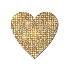 Retro Gold Glitters Golden Disco Ball Optical Illusion Heart Magnet by genx