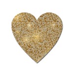 Retro Gold Glitters Golden Disco Ball optical illusion Heart Magnet Front