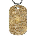 Retro Gold Glitters Golden Disco Ball optical illusion Dog Tag (Two Sides) Back