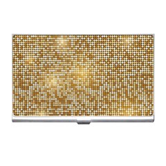 Retro Gold Glitters Golden Disco Ball Optical Illusion Business Card Holder by genx