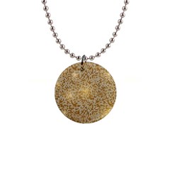 Retro Gold Glitters Golden Disco Ball Optical Illusion 1  Button Necklace by genx