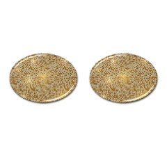 Retro Gold Glitters Golden Disco Ball Optical Illusion Cufflinks (oval) by genx