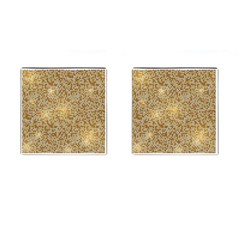 Retro Gold Glitters Golden Disco Ball Optical Illusion Cufflinks (square) by genx