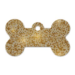 Retro Gold Glitters Golden Disco Ball Optical Illusion Dog Tag Bone (one Side) by genx