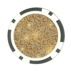 Retro Gold Glitters Golden Disco Ball Optical Illusion Poker Chip Card Guard (10 Pack) by genx