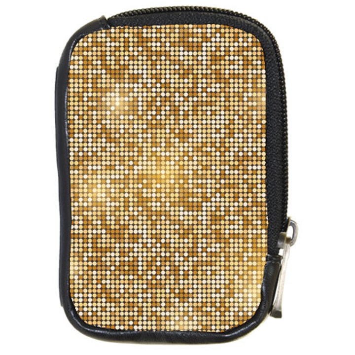 Retro Gold Glitters Golden Disco Ball optical illusion Compact Camera Leather Case