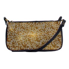 Retro Gold Glitters Golden Disco Ball Optical Illusion Shoulder Clutch Bag by genx