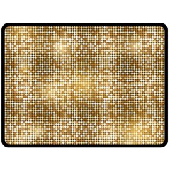 Retro Gold Glitters Golden Disco Ball Optical Illusion Fleece Blanket (large)  by genx