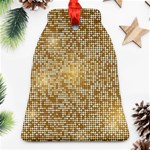 Retro Gold Glitters Golden Disco Ball optical illusion Bell Ornament (Two Sides) Back