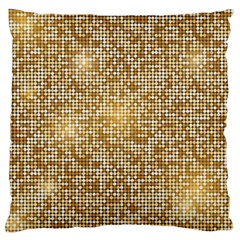 Retro Gold Glitters Golden Disco Ball Optical Illusion Large Cushion Case (one Side) by genx