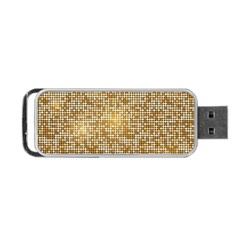 Retro Gold Glitters Golden Disco Ball Optical Illusion Portable Usb Flash (one Side) by genx