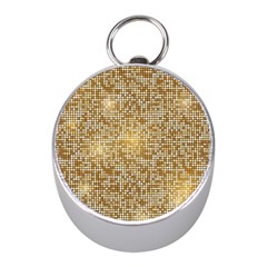 Retro Gold Glitters Golden Disco Ball Optical Illusion Mini Silver Compasses by genx