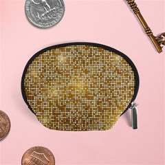 Retro Gold Glitters Golden Disco Ball Optical Illusion Accessory Pouch (small) by genx