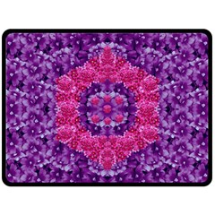 Flowers And Purple Suprise To Love And Enjoy Fleece Blanket (large)  by pepitasart