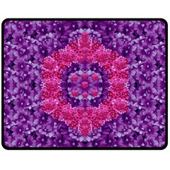 Flowers And Purple Suprise To Love And Enjoy Fleece Blanket (medium)  by pepitasart