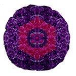 Flowers And Purple Suprise To Love And Enjoy Large 18  Premium Round Cushions Front