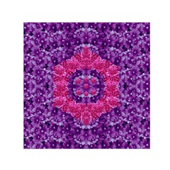 Flowers And Purple Suprise To Love And Enjoy Small Satin Scarf (square) by pepitasart