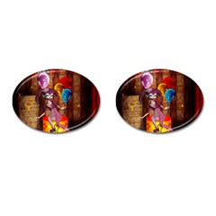 Cute Little Harlequin Cufflinks (oval) by FantasyWorld7