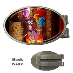 Cute Little Harlequin Money Clips (oval)  by FantasyWorld7