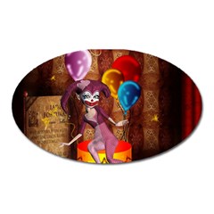 Cute Little Harlequin Oval Magnet by FantasyWorld7